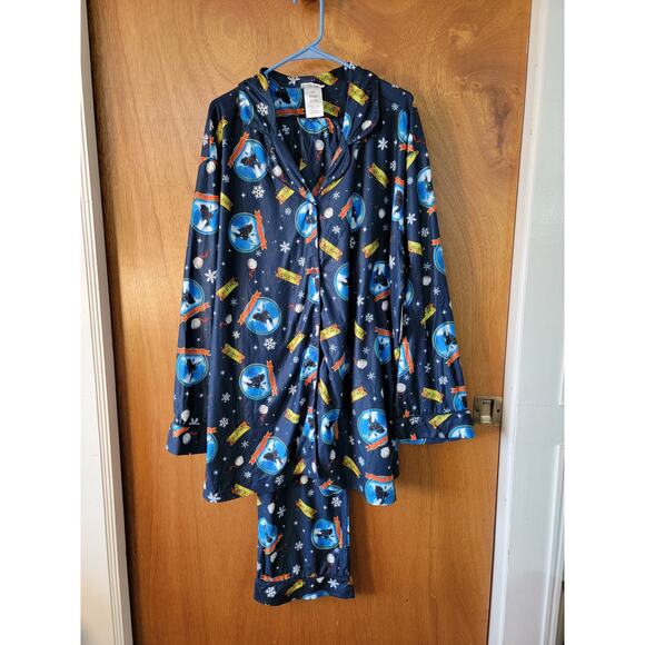NWT Polar Express Adult Believe Button-Front Coat Shirt/Pants Pajama Set - XXL - Picture 1 of 5
